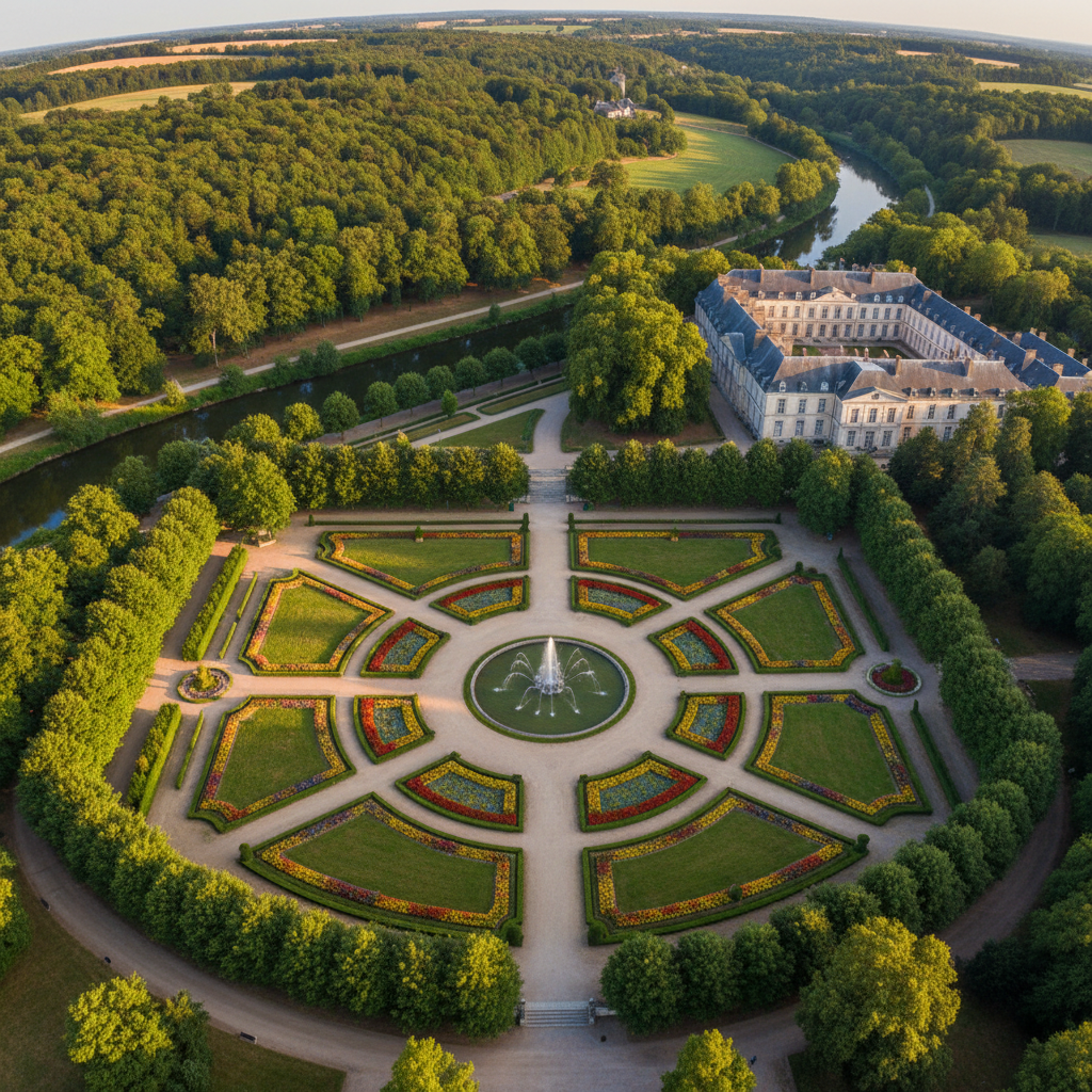 Vue aérienne d'un sentier de randonnée suisse à travers une forêt de conifères en automne, symbole d'un parcours de connaissance structuré et progressif
